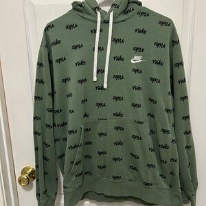Nike Green Allover Print Hoodie